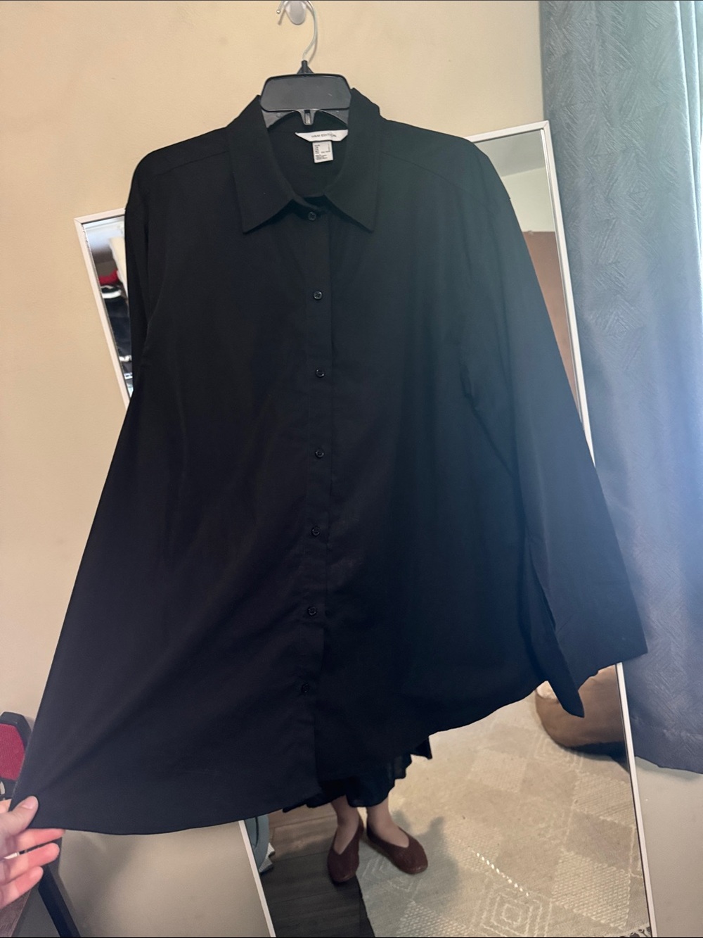 Oversized Black Button-Up Shirt